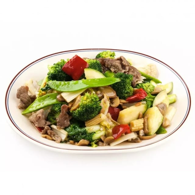 素菜牛 Beef with Assorted Vegetables.